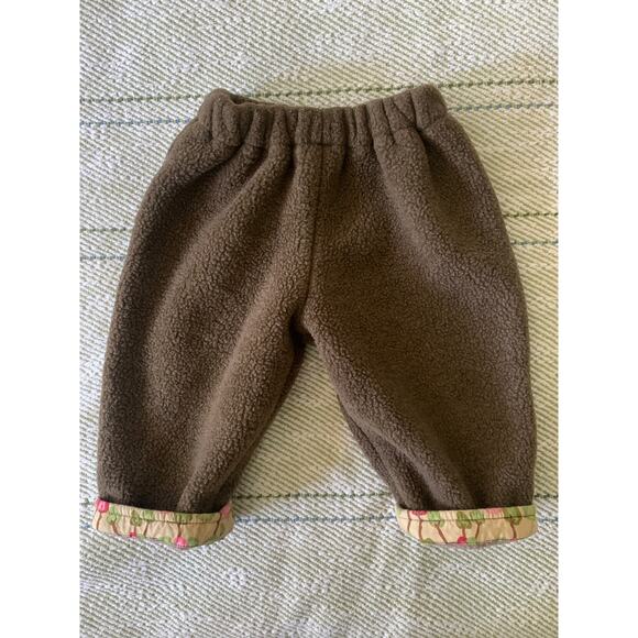 VTG Polar Babies Fleece Set Outfit Brown Floral Hooded 12 Months USA EUC - Picture 3 of 7